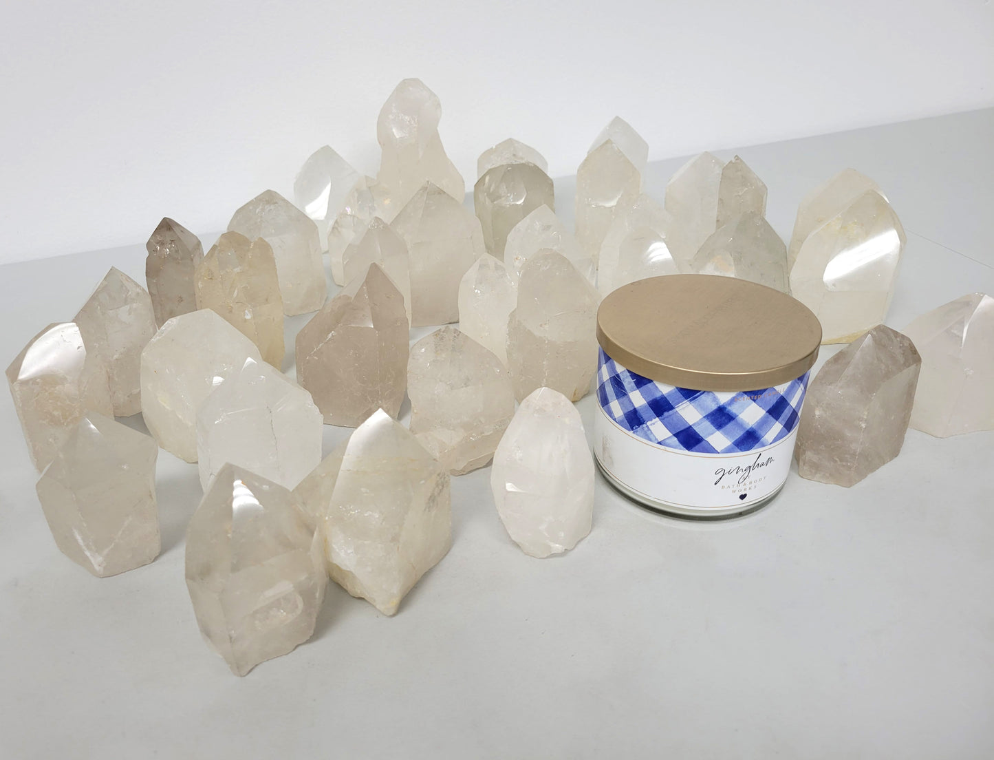 Large Polished Quartz Crystal Tower Point- Free Standing Cut Base