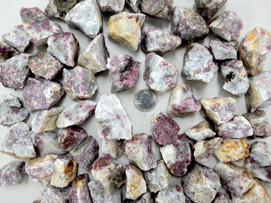 Rubellite Tourmaline Crystals - Rough Stones Bulk