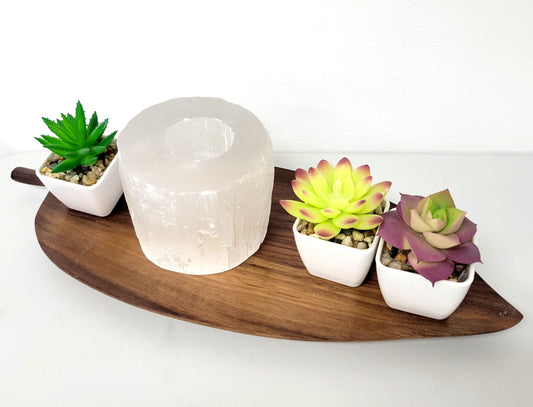 Large Selenite Candle Holder