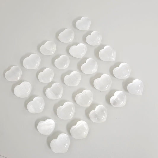 Polished Selenite Hearts