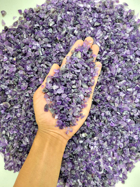 Tumbled Amethyst Crystal Chips Bulk