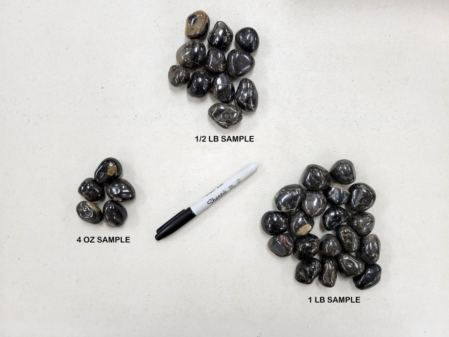 Tumbled Black Onyx Stones Bulk - Size Medium 1" to 2"