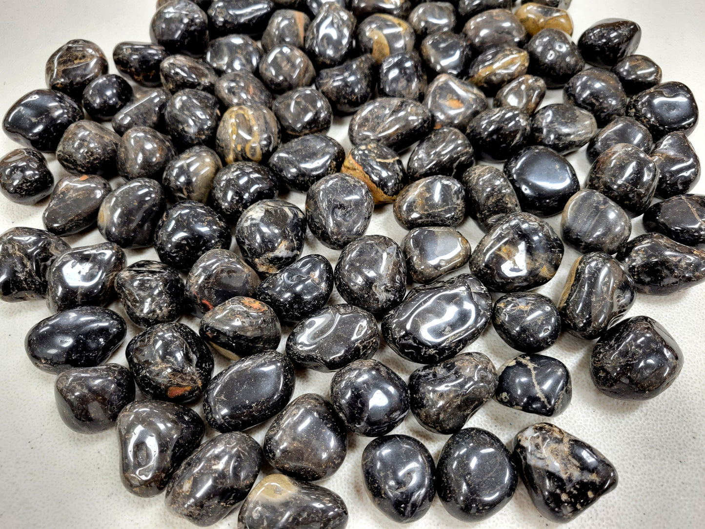 Tumbled Black Onyx Stones Bulk - Size Medium 1" to 2"