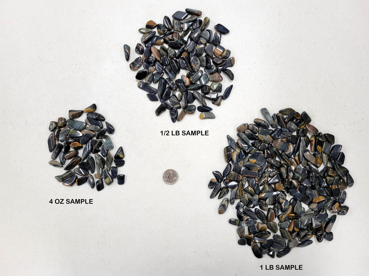 Tumbled Blue Tigers Eye Crystal Stones Bulk - Size Small 1/4 inch to 1.5 inches