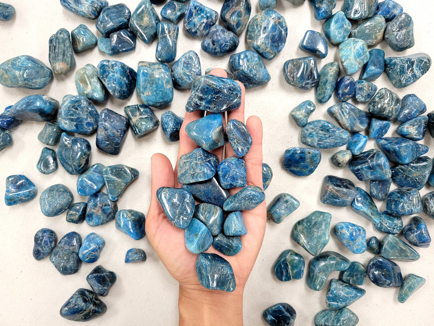 Tumbled Blue Apatite Crystals Bulk from Madagascar