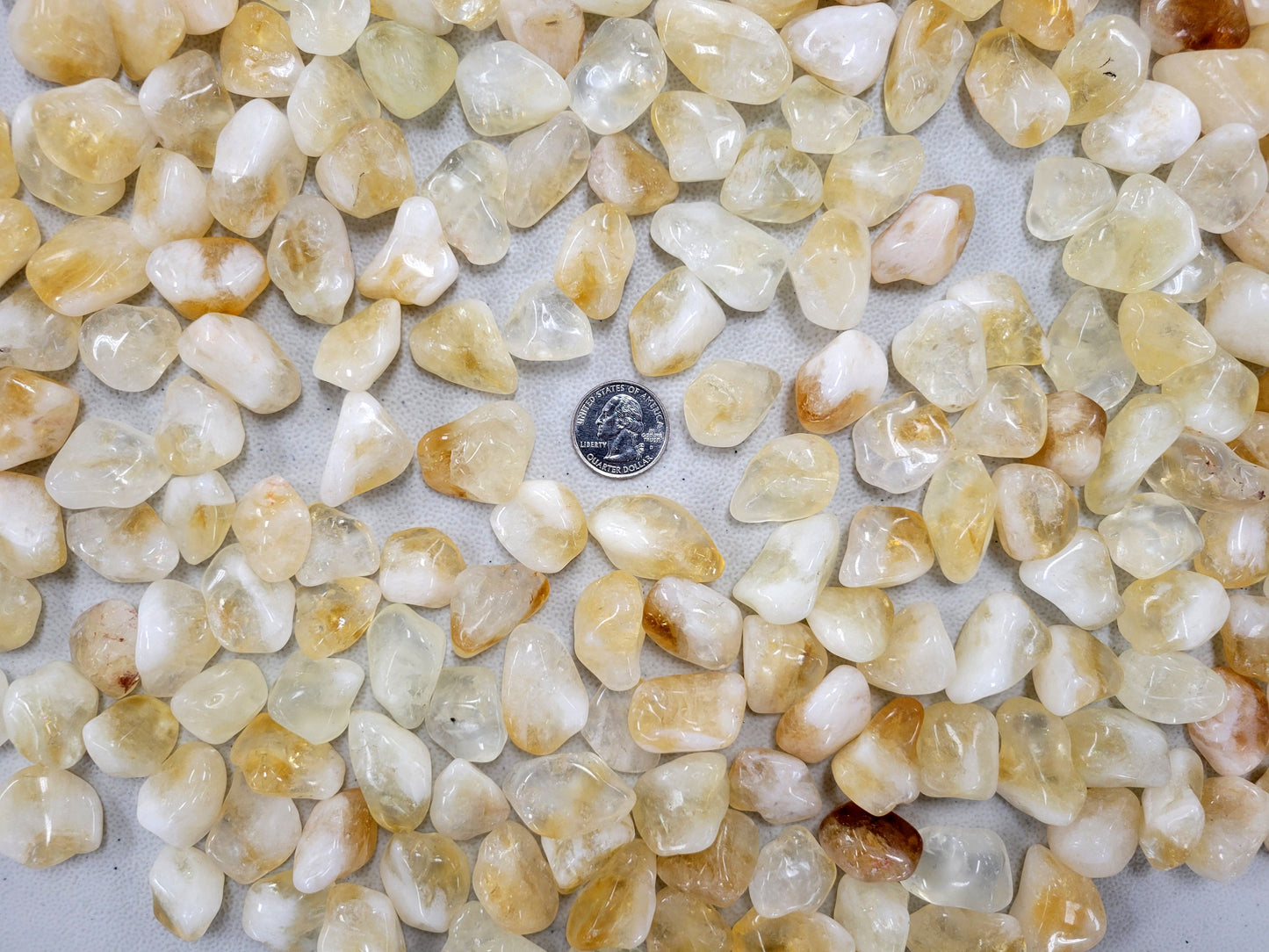 Small Tumbled Citrine Crystals - 1/2 inch to 1 inch - Bulk Tumbled Stones