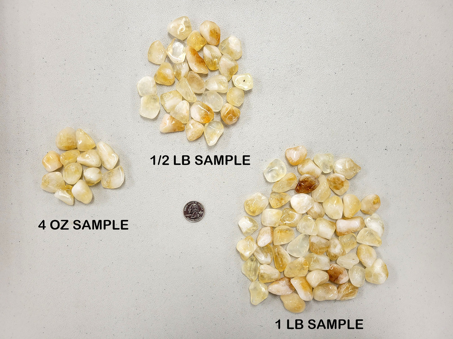 Small Tumbled Citrine Crystals - 1/2 inch to 1 inch - Bulk Tumbled Stones