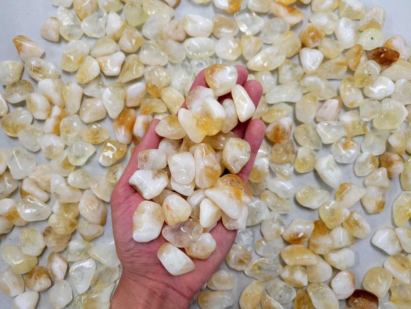 Small Tumbled Citrine Crystals - 1/2 inch to 1 inch - Bulk Tumbled Stones