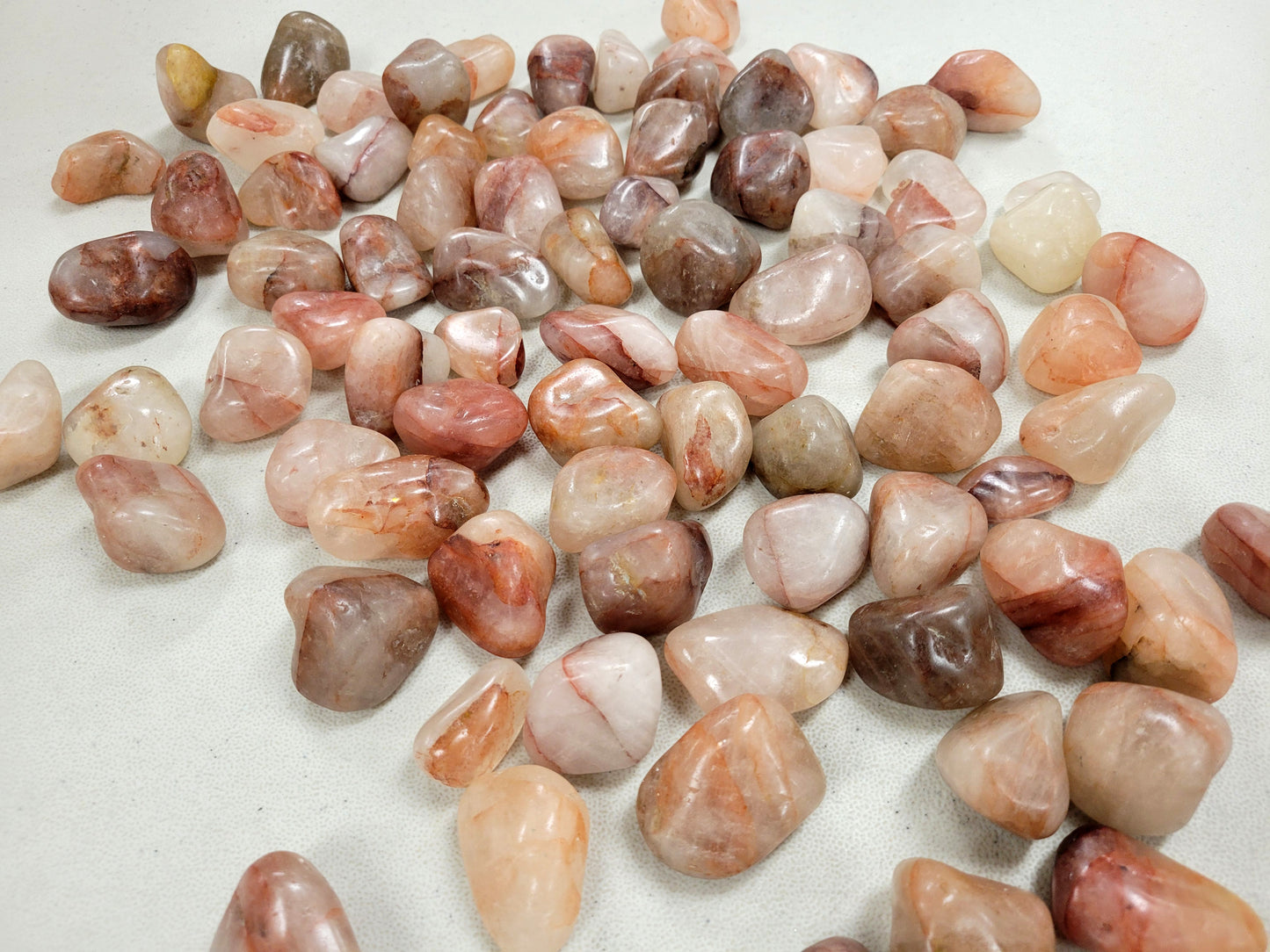 Tumbled Fire Quartz Crystal Stones From Madagascar