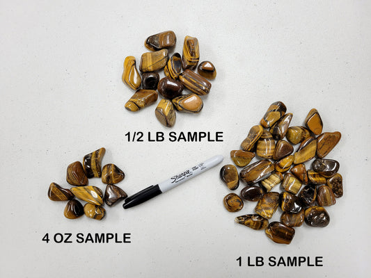 Bulk Tumbled Golden Tiger's Eye Crystal Stones - Size Medium - 1 inch to 2 inches