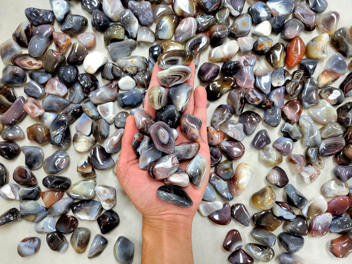 Tumbled Gray Botswana Agates - Size 3/4 to 2 inch