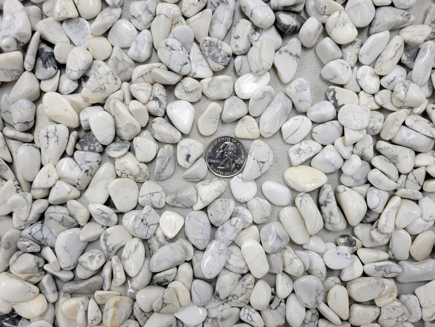 Small Tumbled Howlite Crystals - 1/4 inch to 1 inch pieces - Bulk Tumbled Stones