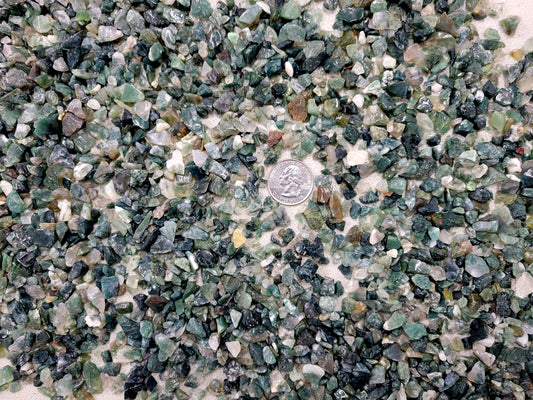 Tumbled Green Moss Agate Crystal Chips Bulk