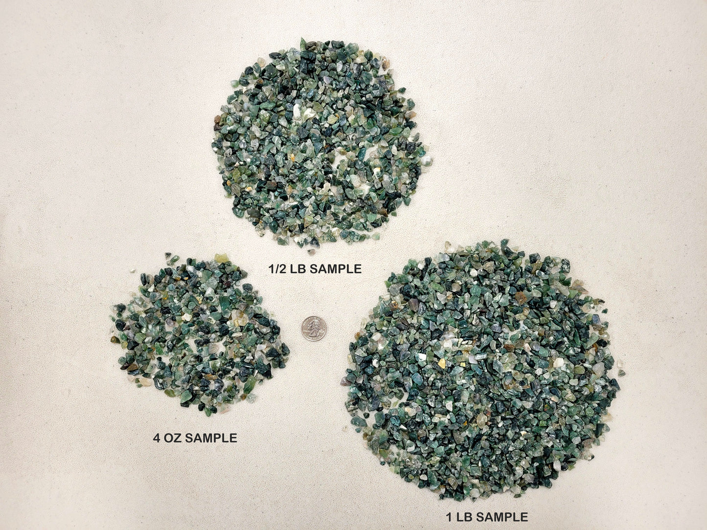 Tumbled Green Moss Agate Crystal Chips Bulk