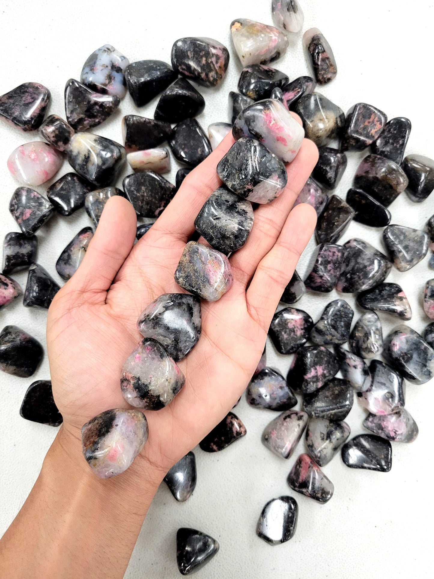 Tumbled Rhodonite Crystals Bulk from Madagascar