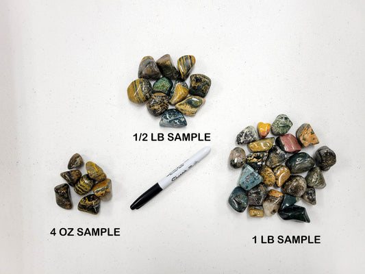Tumbled Sea Jasper/Orbicular Jasper - Bulk Tumbled Stones