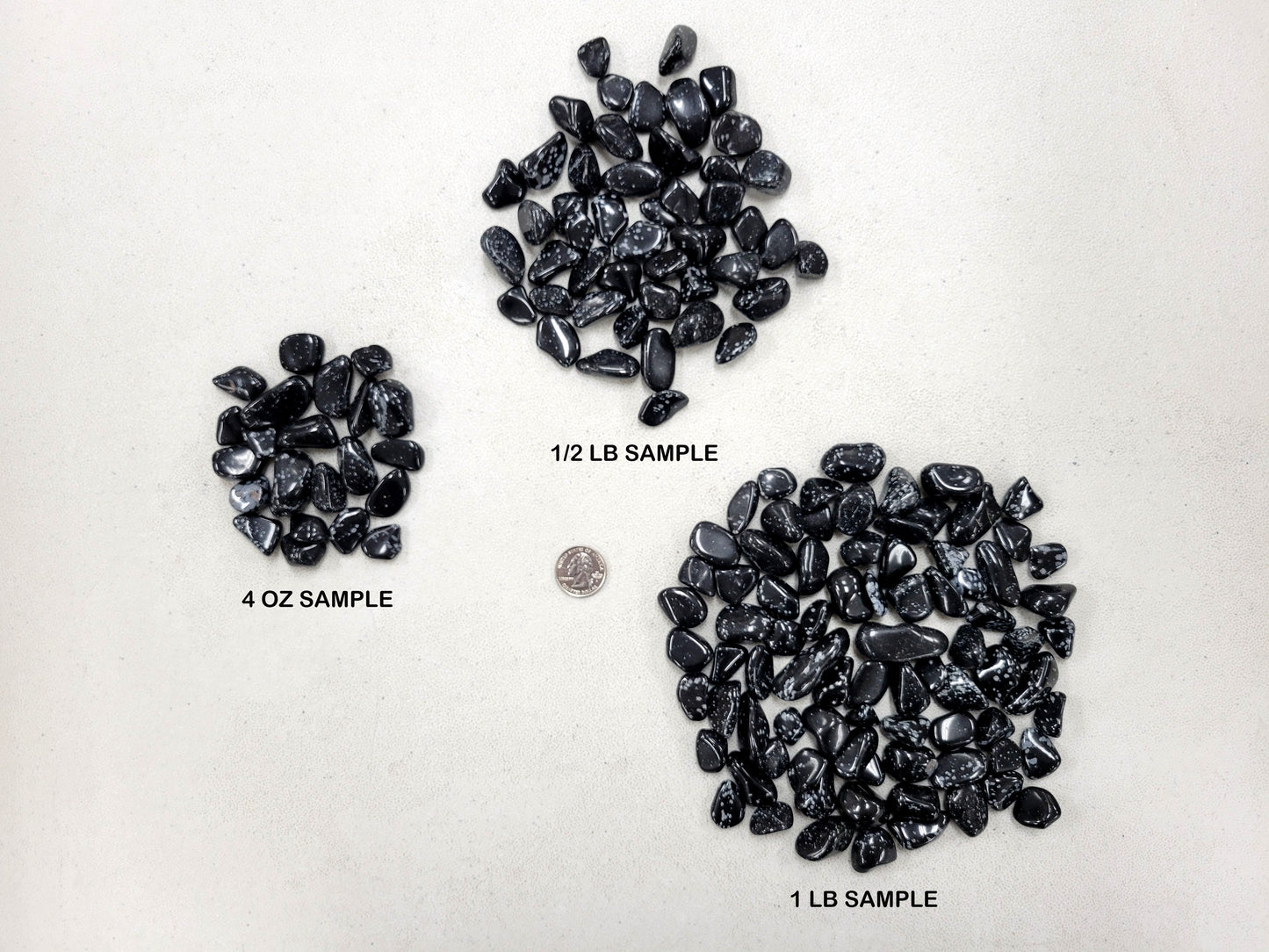 Tumbled Snowflake Obsidian Crystal Stones Bulk - Size Small 1/2 inch to 1 inch