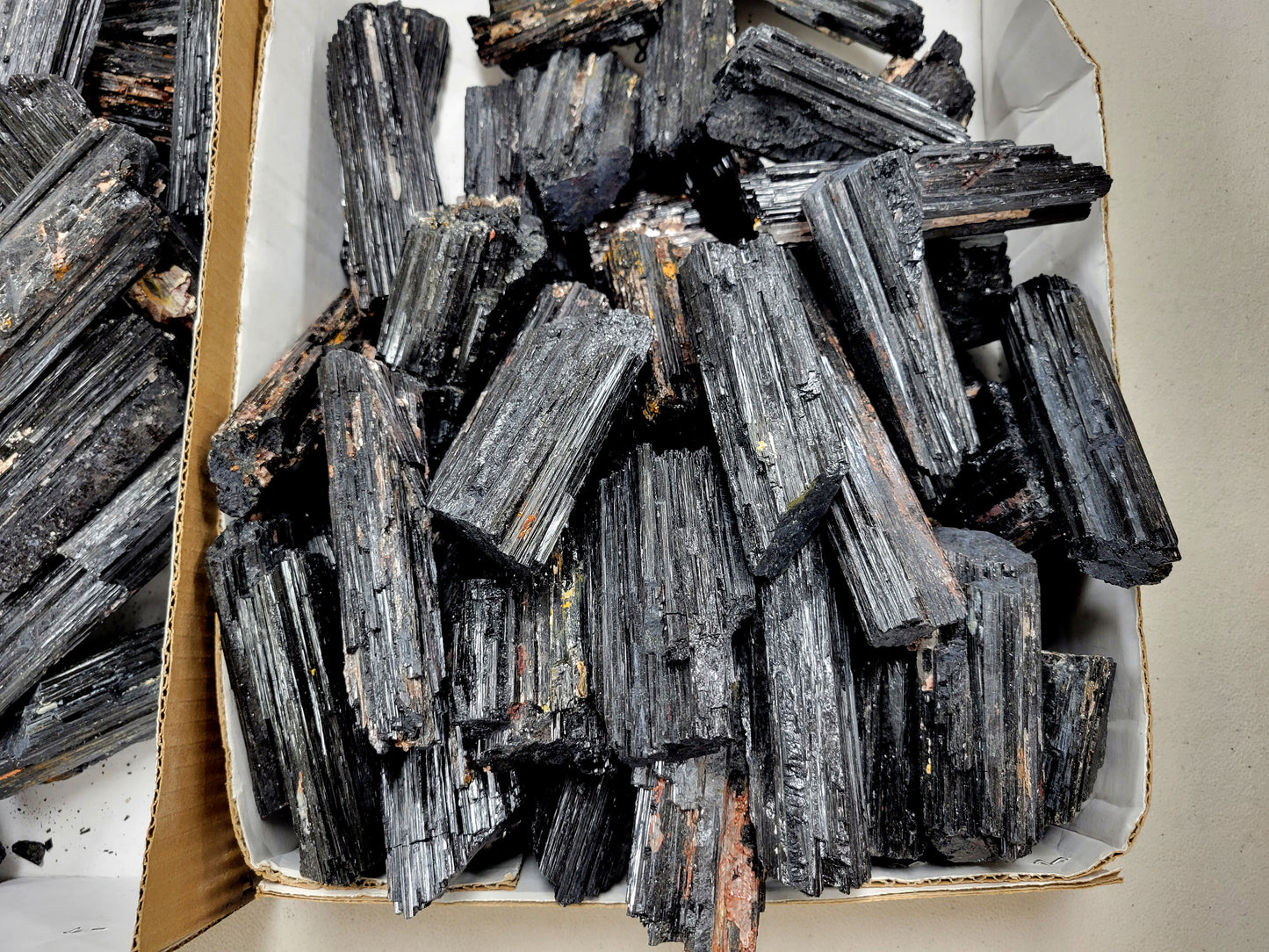 Large Raw Haystack Black Tourmaline Crystal Logs