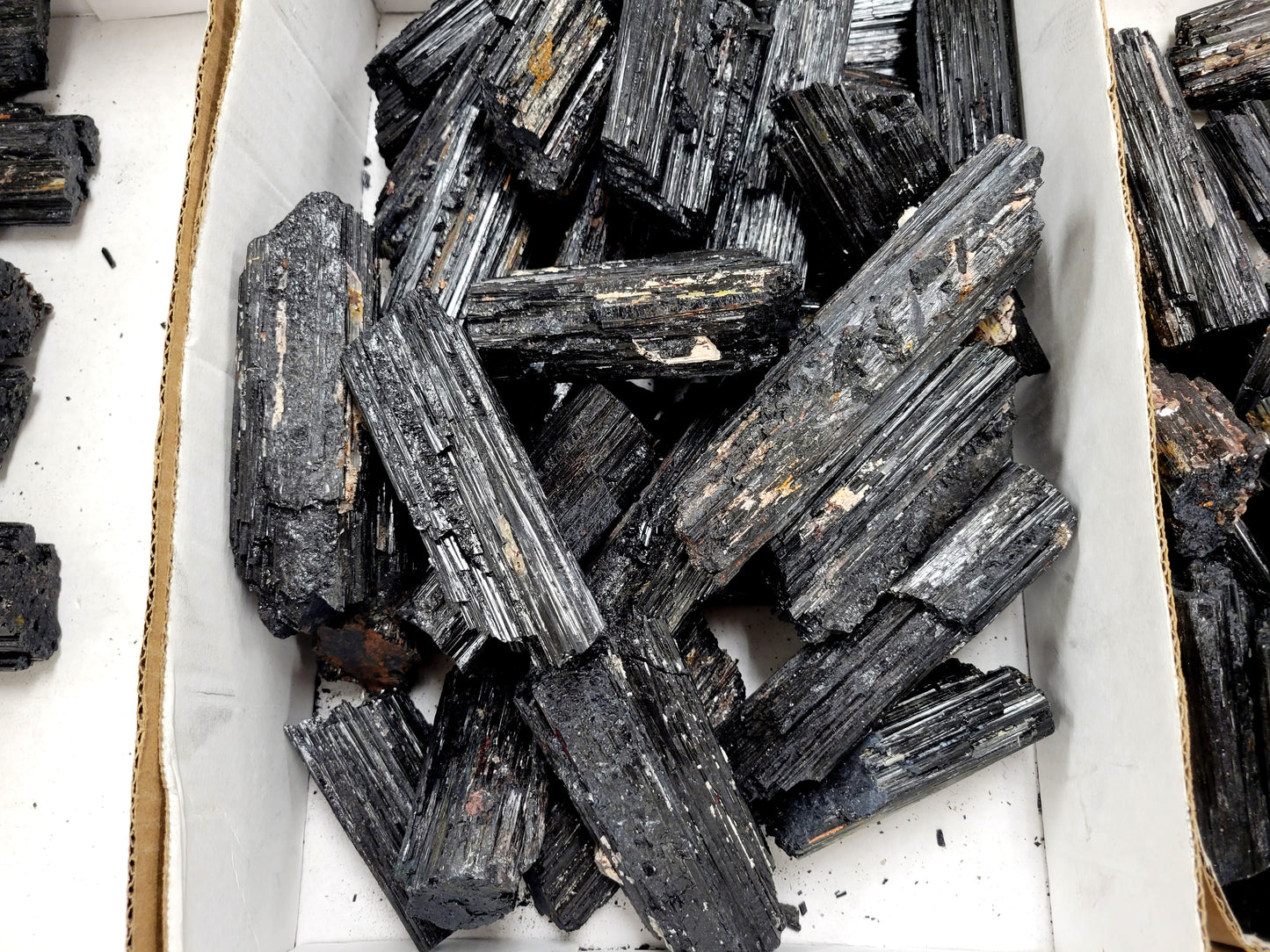Large Raw Haystack Black Tourmaline Crystal Logs