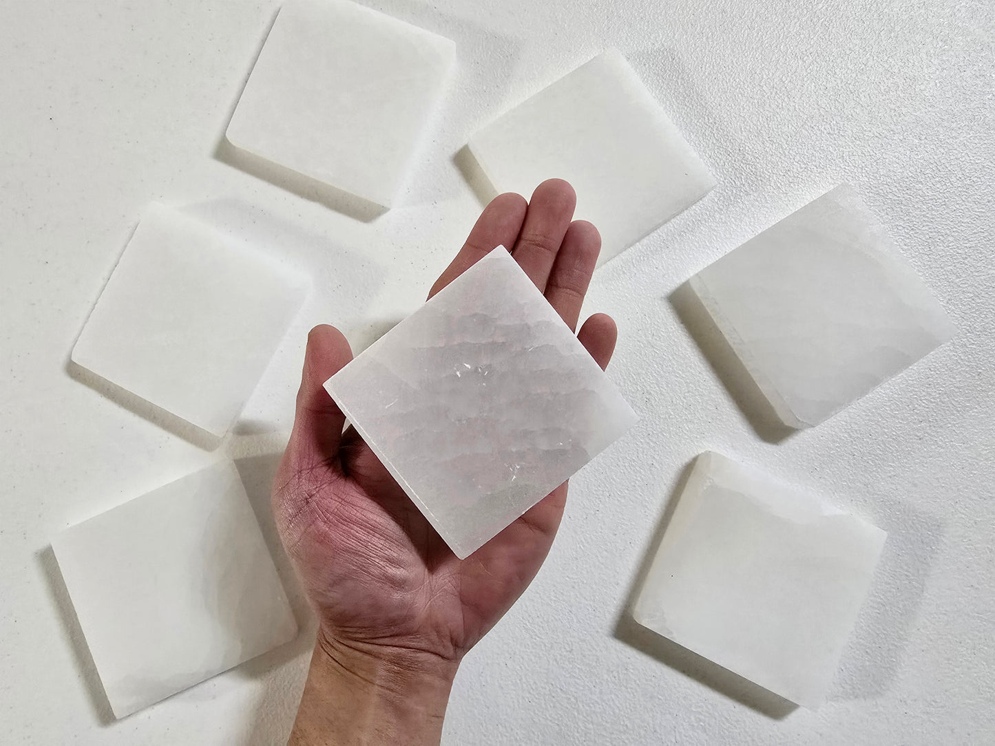 Selenite Square Charging Plate for Crystal Charging and Cleansing