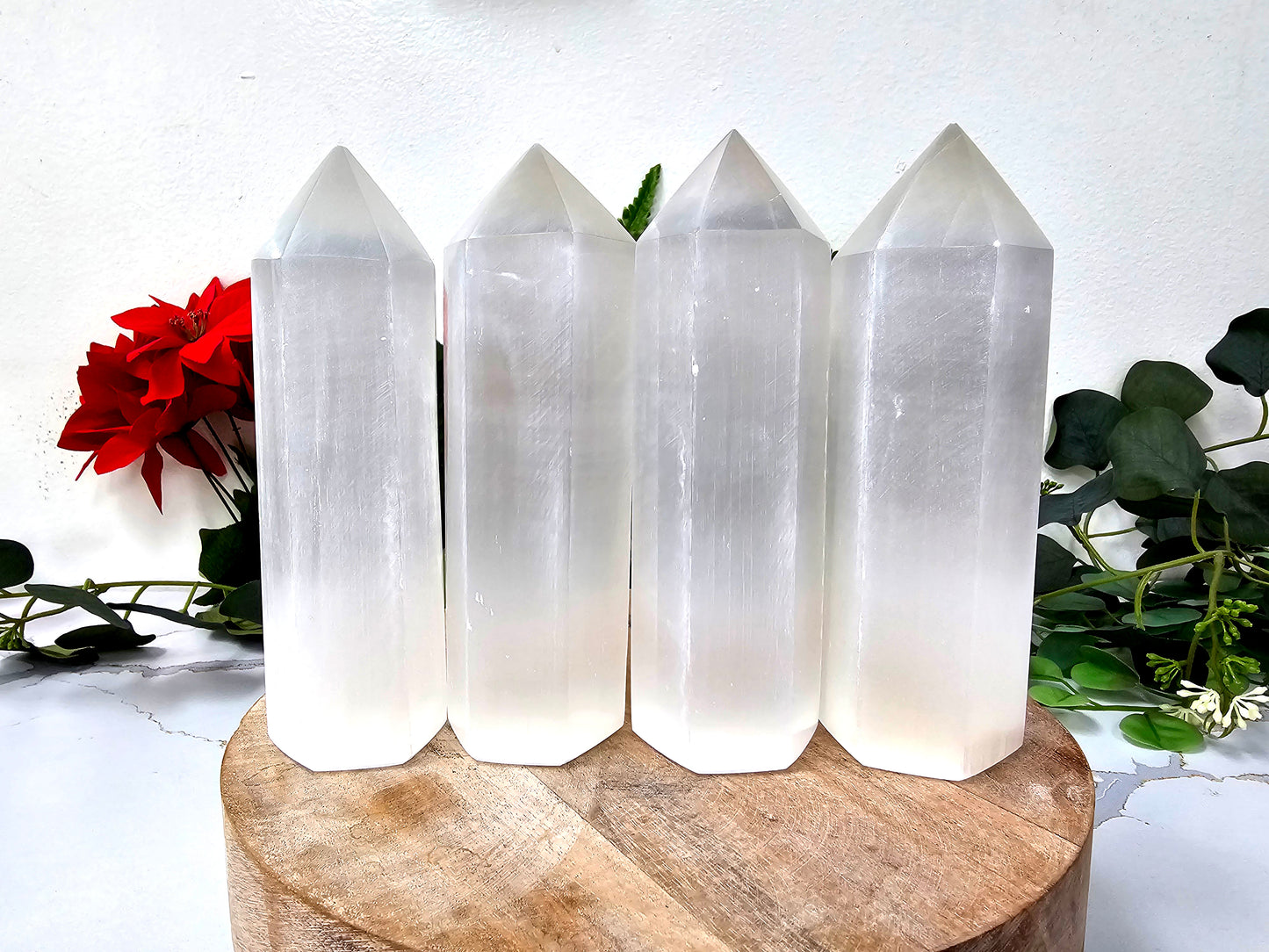 6 Inch Selenite Crystal Tower Point Generator Obelisk