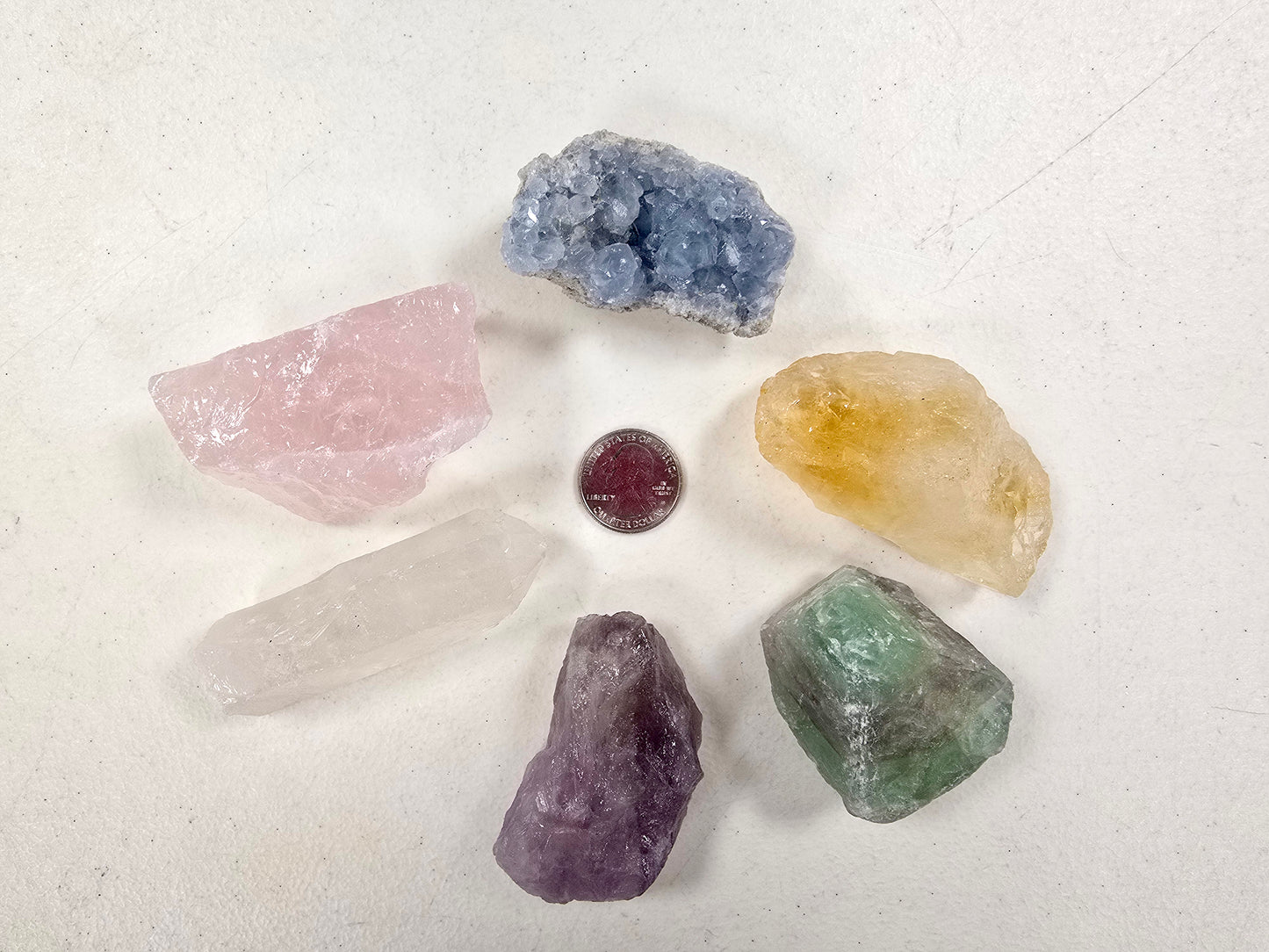 6 Pieces Jumbo Crystals Healing Gift Set