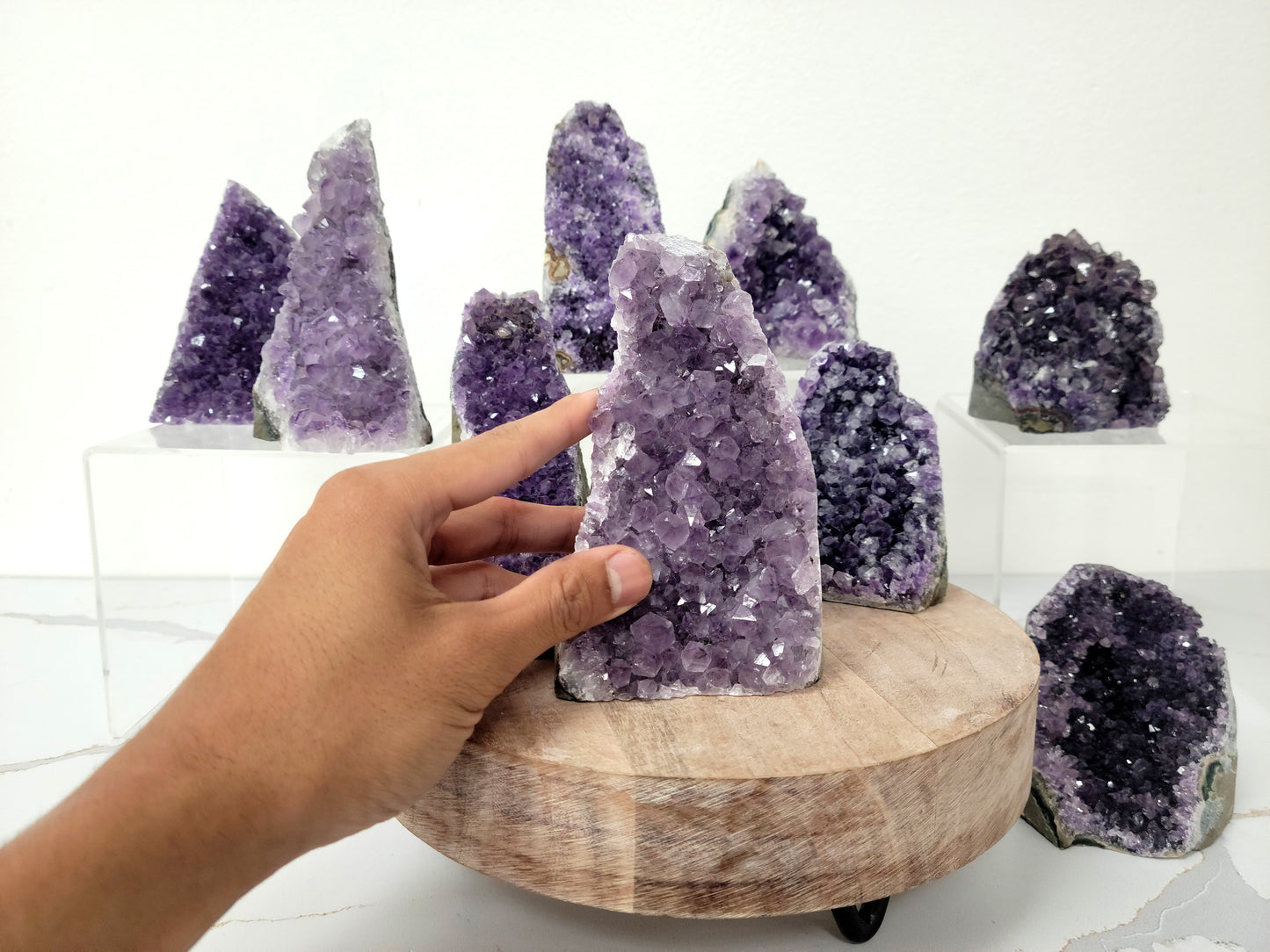 Amethyst Cut Base - Free Standing Amethyst Cluster Geodes