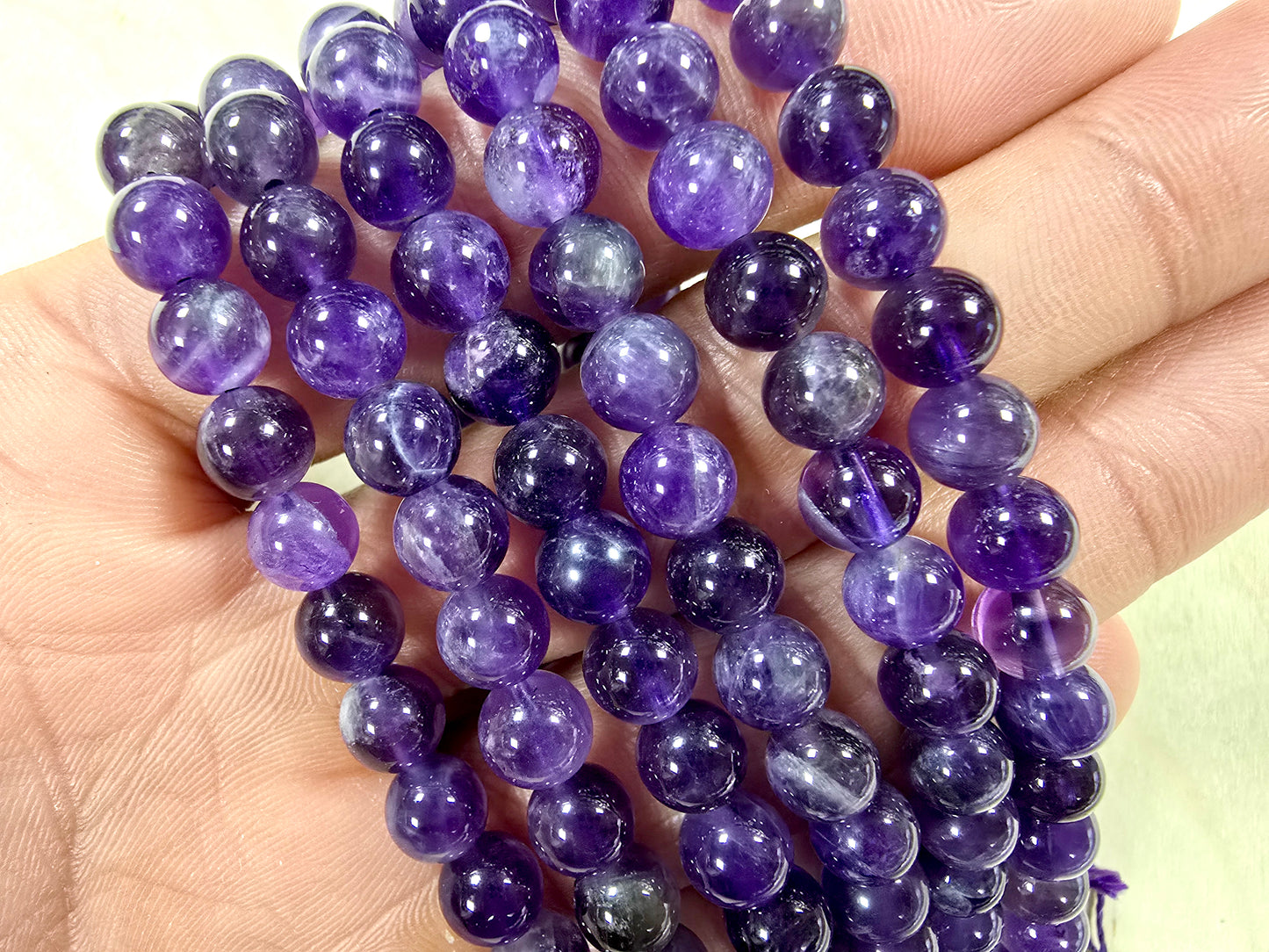 Amethyst Round Beads in 16 inch Strand