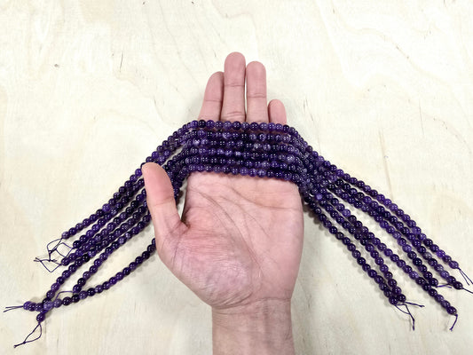 Amethyst Round Beads in 16 inch Strand