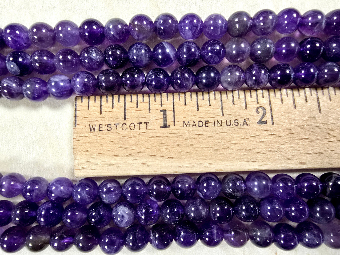 Amethyst Round Beads in 16 inch Strand