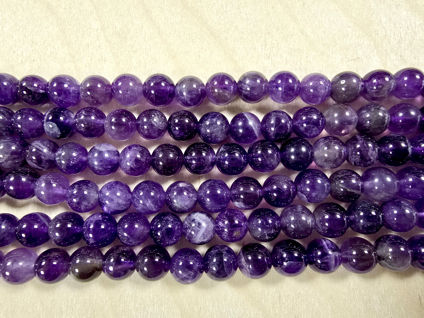 Amethyst Round Beads in 16 inch Strand