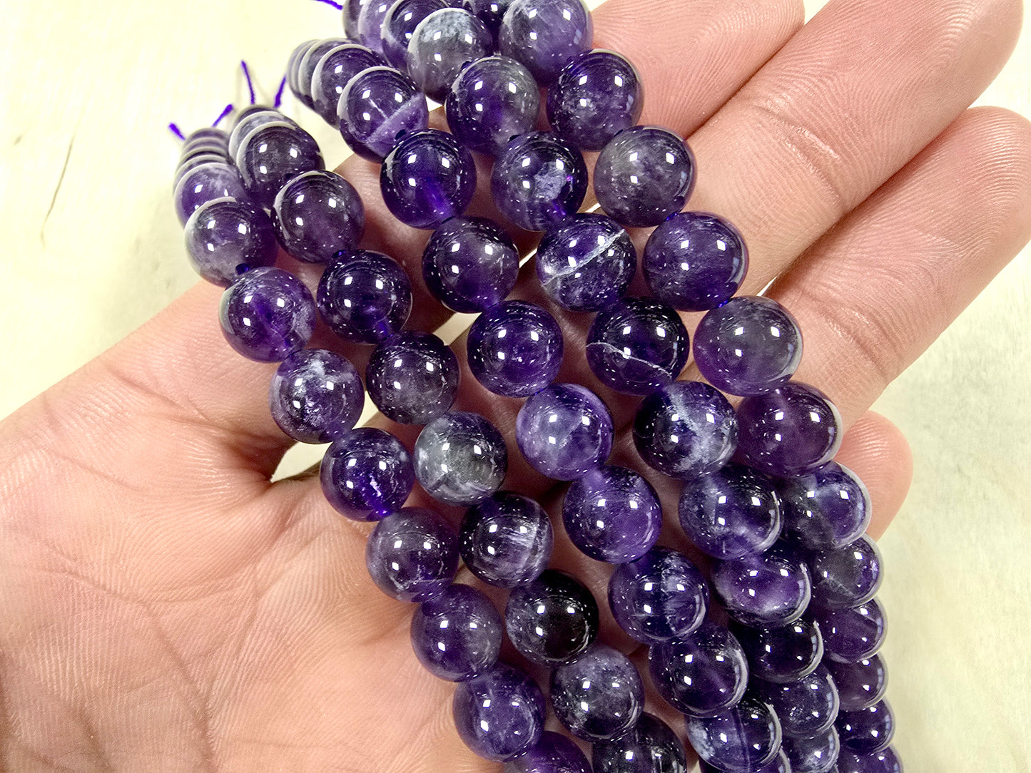 Amethyst Round Beads in 16 inch Strand
