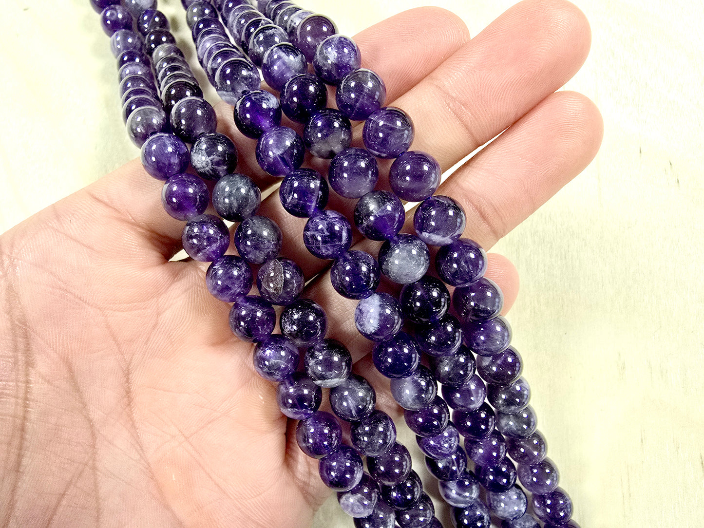 Amethyst Round Beads in 16 inch Strand