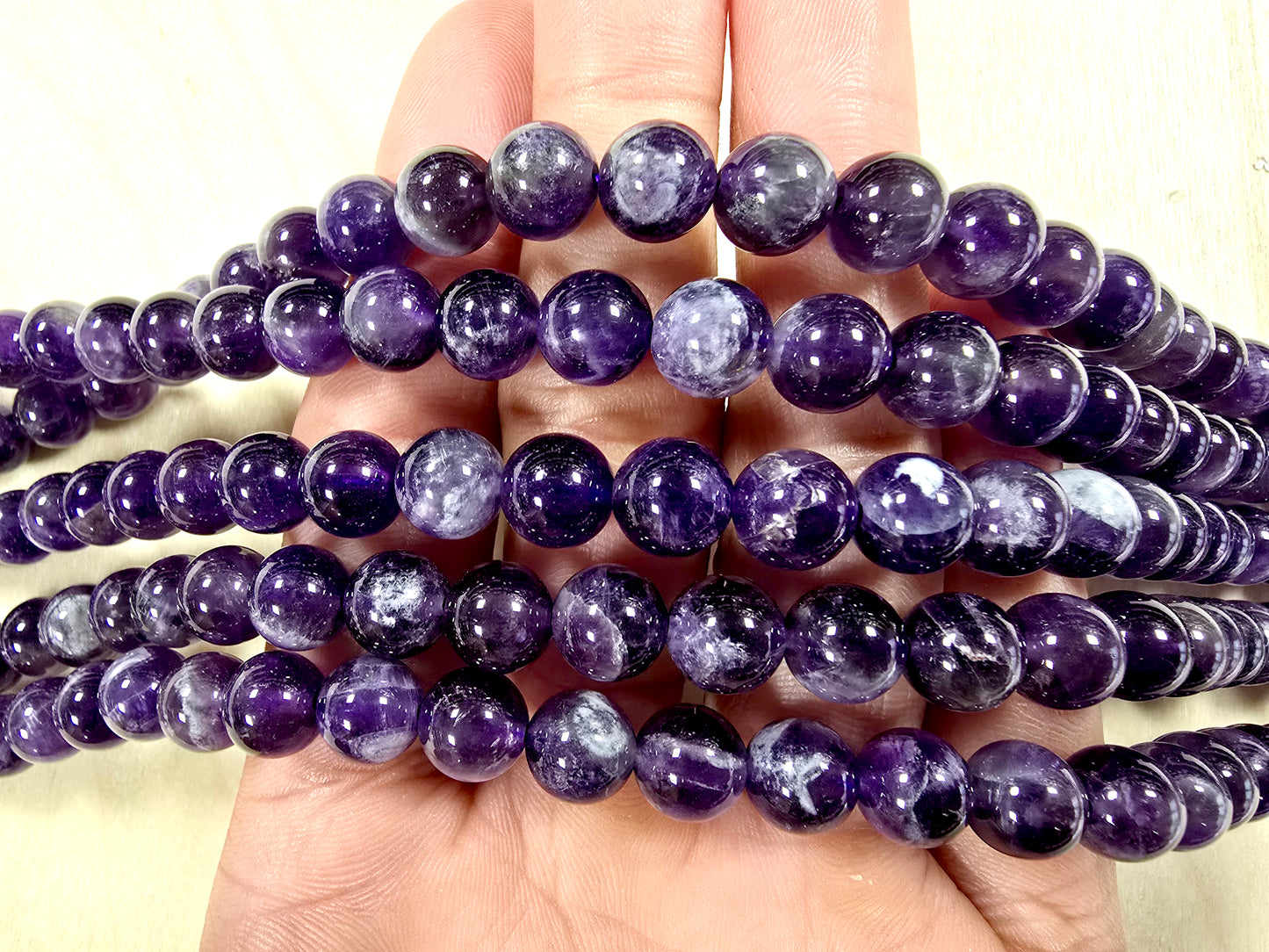 Amethyst Round Beads in 16 inch Strand