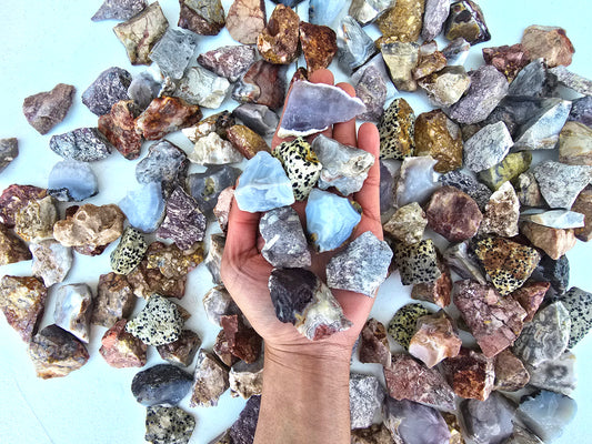 Bulk Rough Crystal Mix from Mexico Natural Raw Stones for Crafts, Tumbling, Wire Wrapping, Display, and Collecting