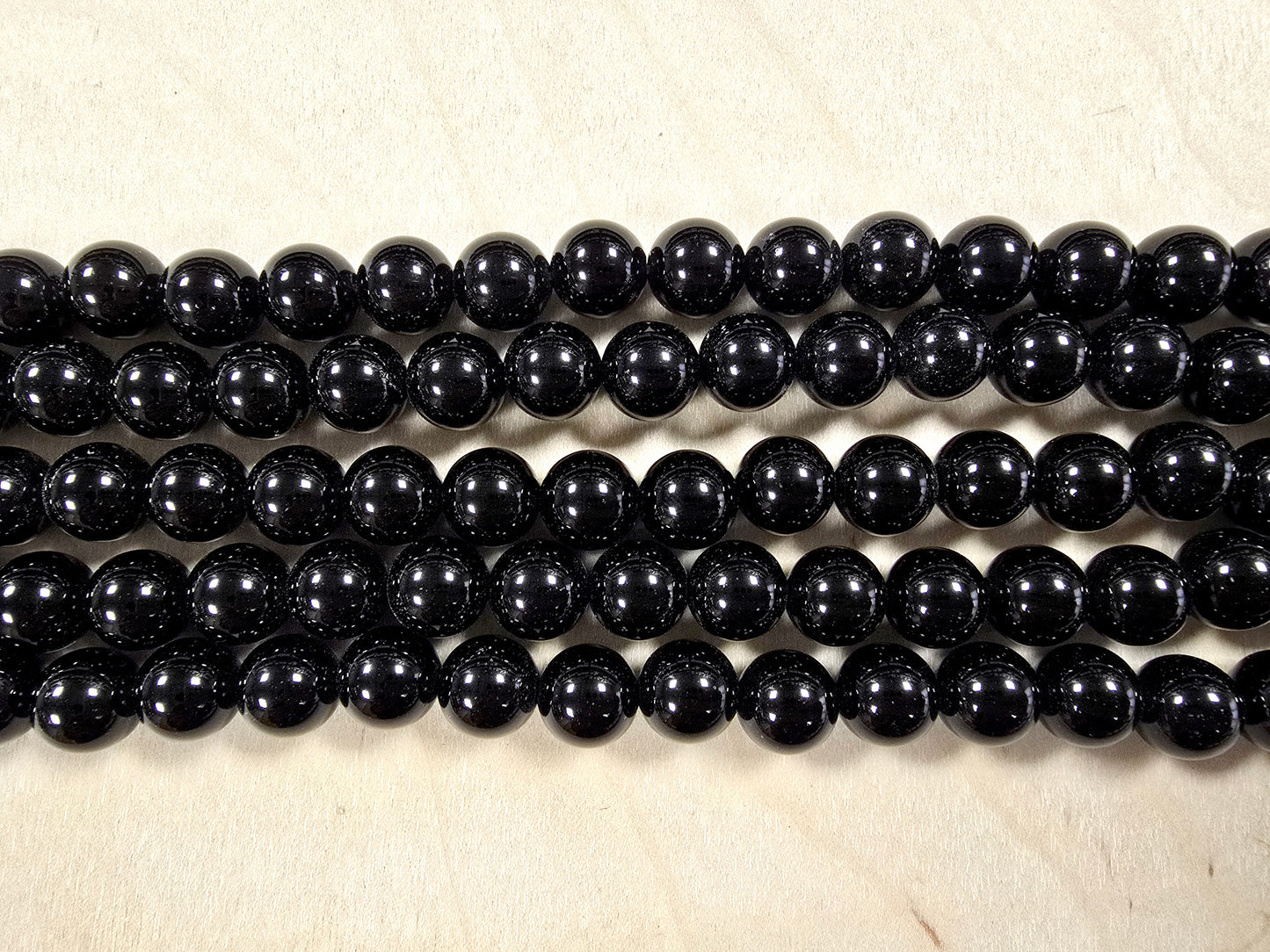 Obsidian Round Beads in 16 inch Strand Smooth Glossy Finish