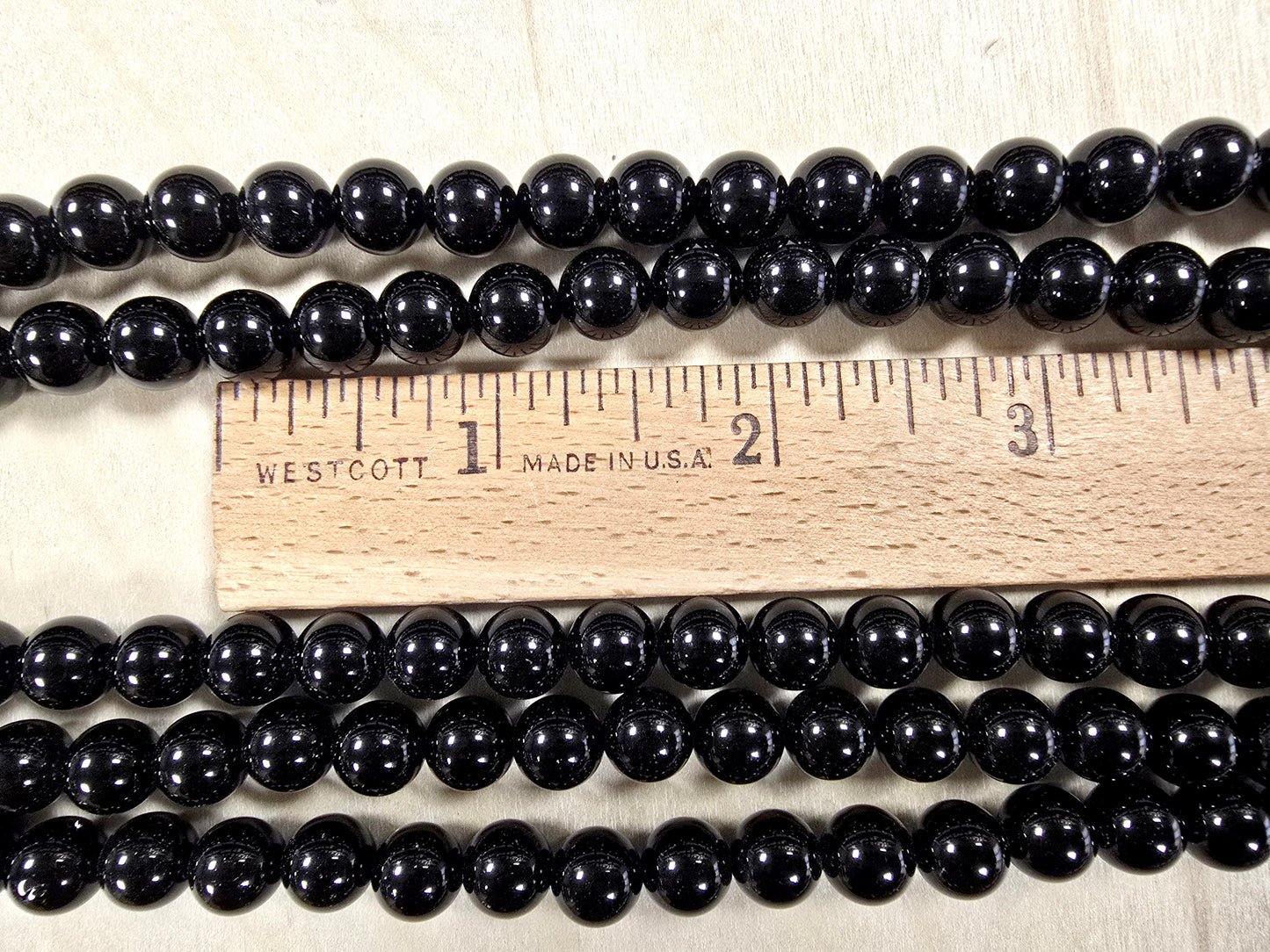 Obsidian Round Beads in 16 inch Strand Smooth Glossy Finish