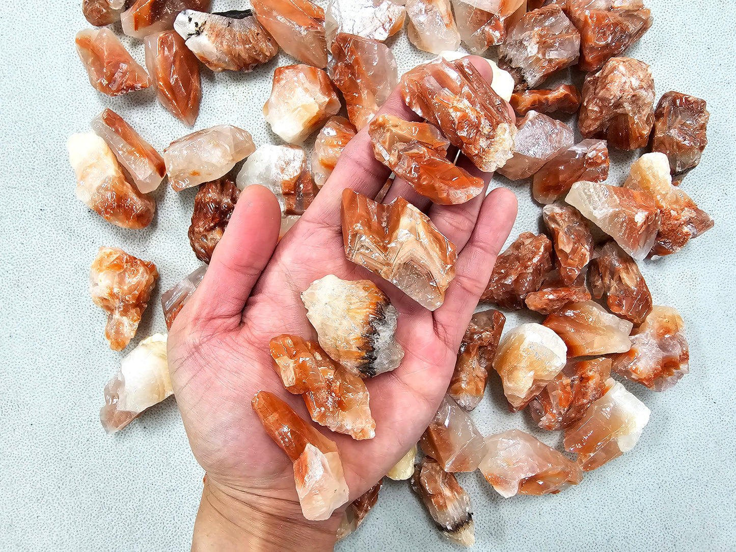 Red Calcite Crystals Raw Rough Stones Bulk