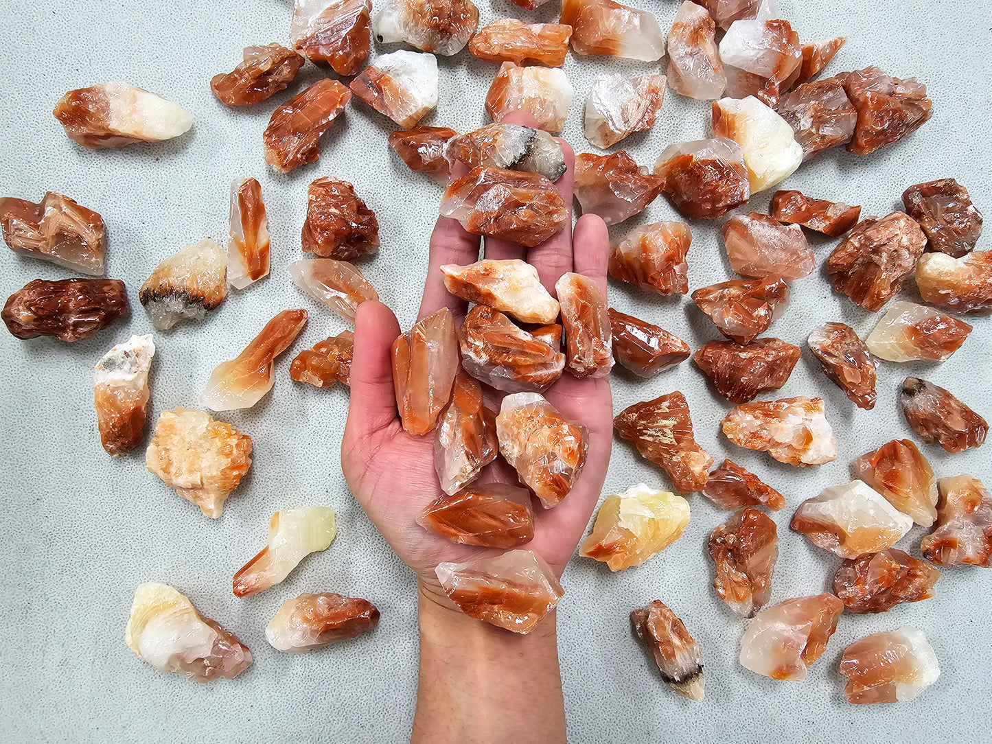 Red Calcite Crystals Raw Rough Stones Bulk