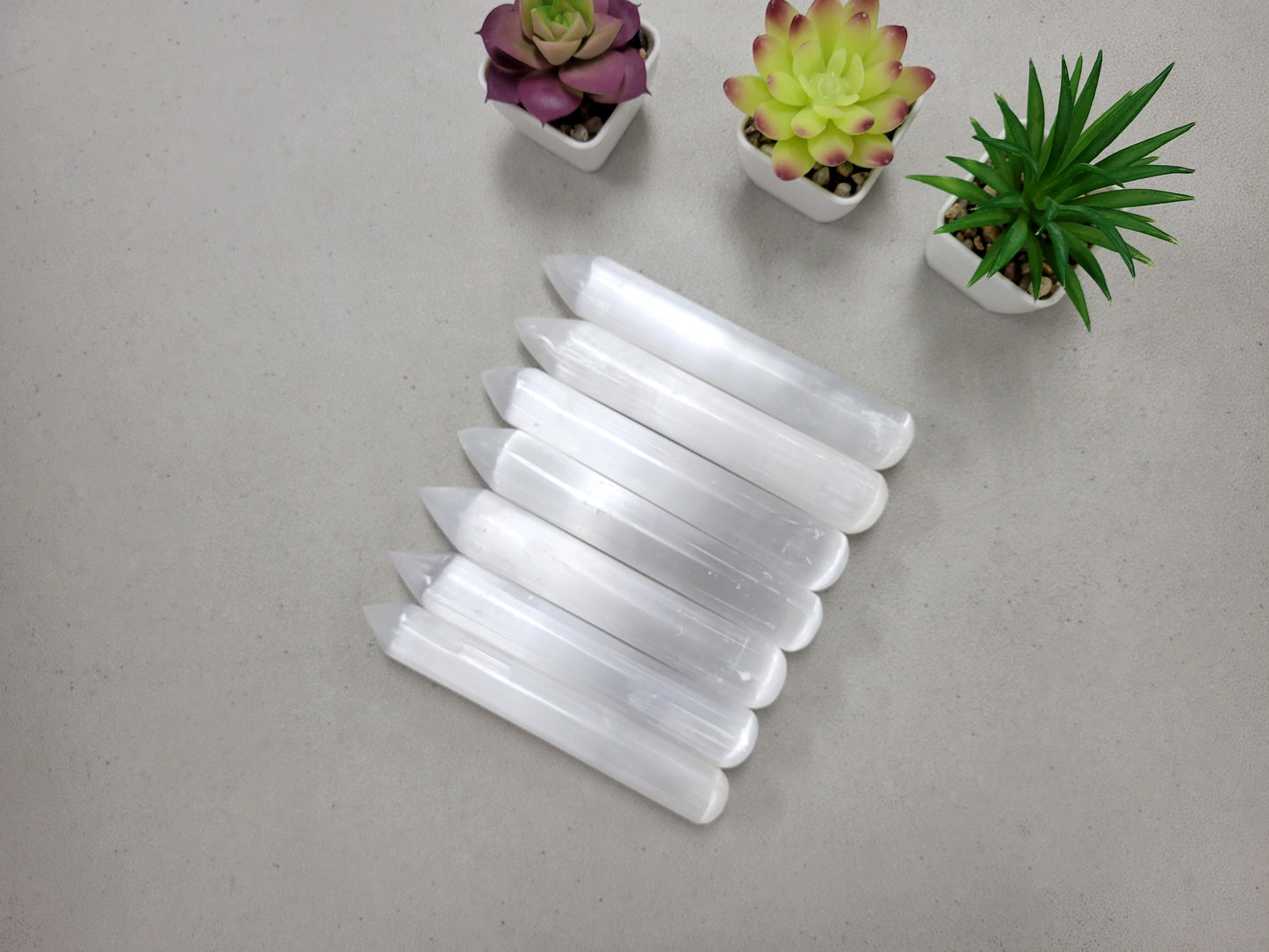 Polished Selenite Massage Wand with Pointy Tip