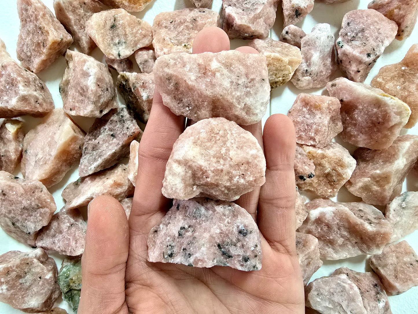 Strawberry Calcite Crystals Raw Rough Stones from Madagascar
