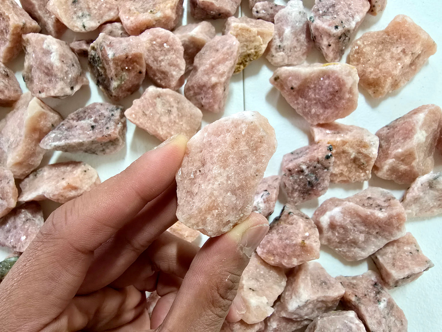 Strawberry Calcite Crystals Raw Rough Stones from Madagascar