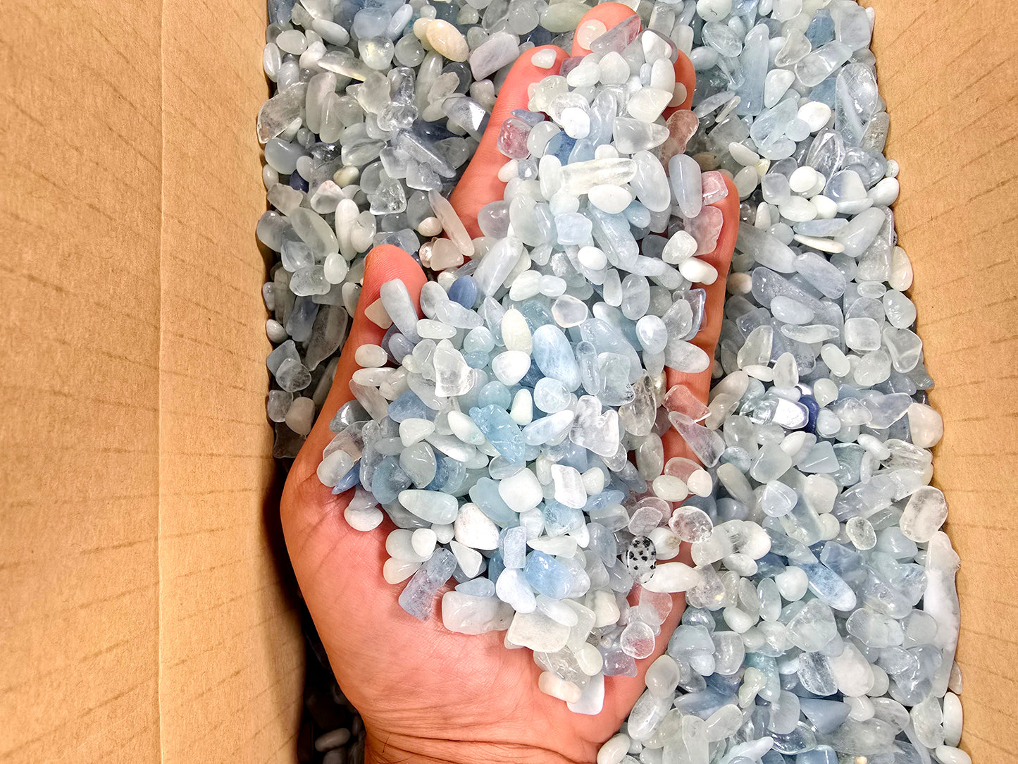 Tumbled Aquamarine Crystal Chips