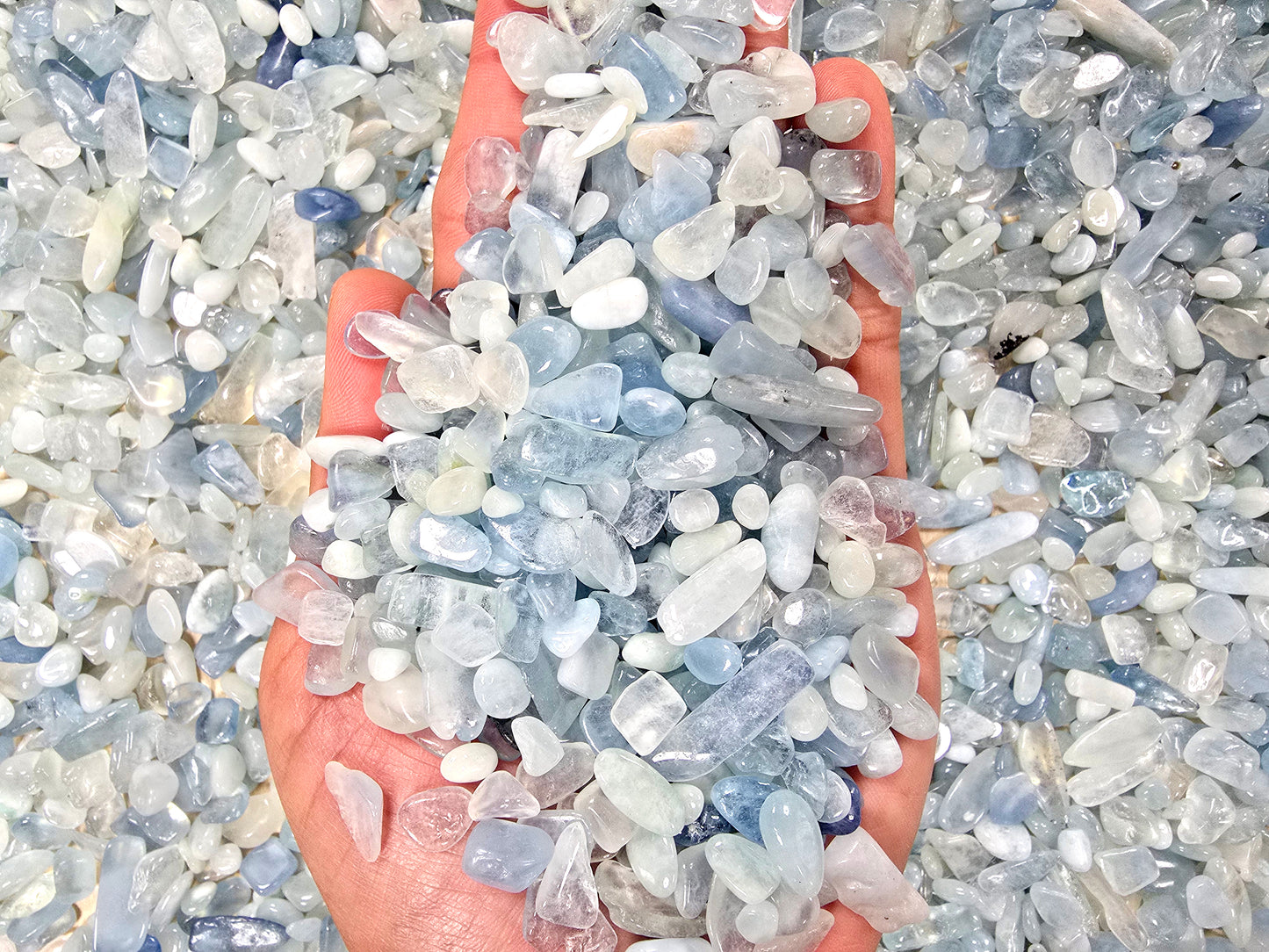 Tumbled Aquamarine Crystal Chips