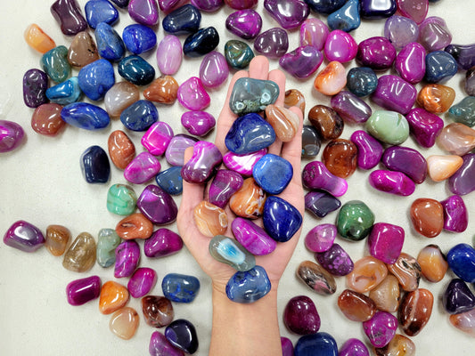 Large Tumbled Dyed Agate Crystals