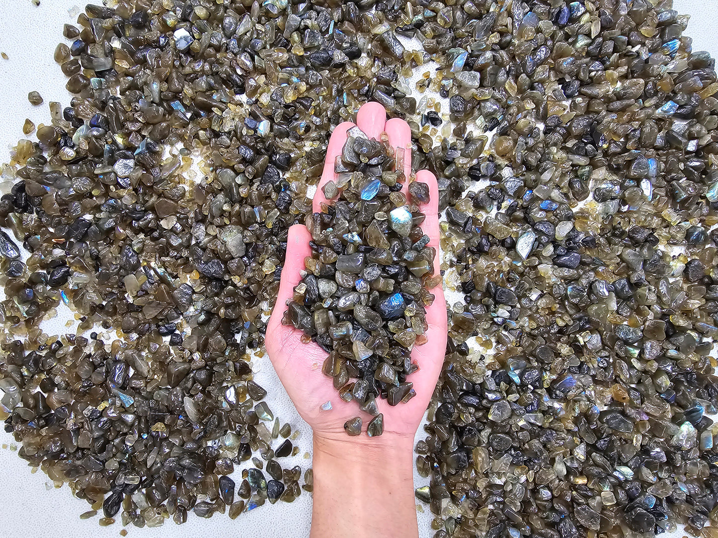 Tumbled Labradorite Crystal Chips from Madagascar