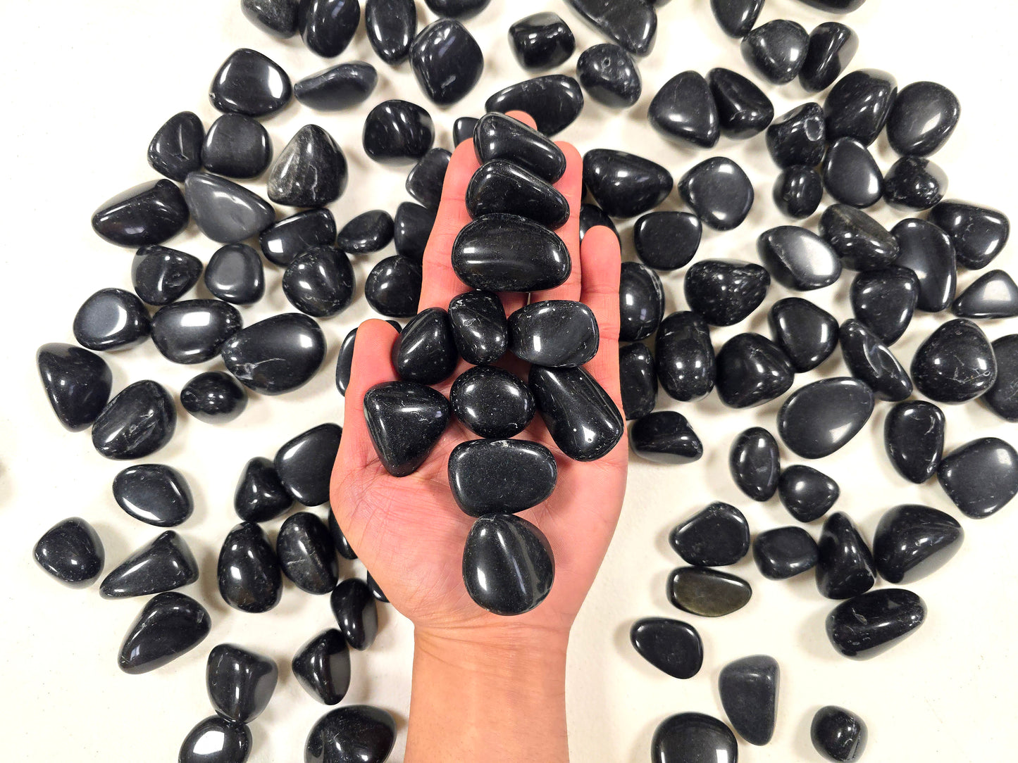 Tumbled Black Obsidian Stones 0.5" to 1.5"