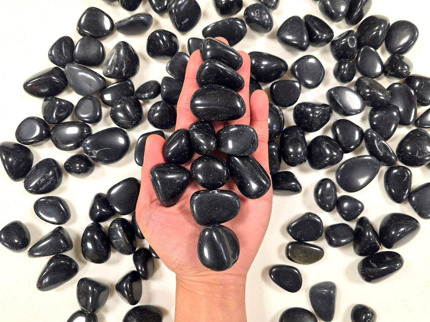 Tumbled Black Obsidian Stones 0.5" to 1.5"
