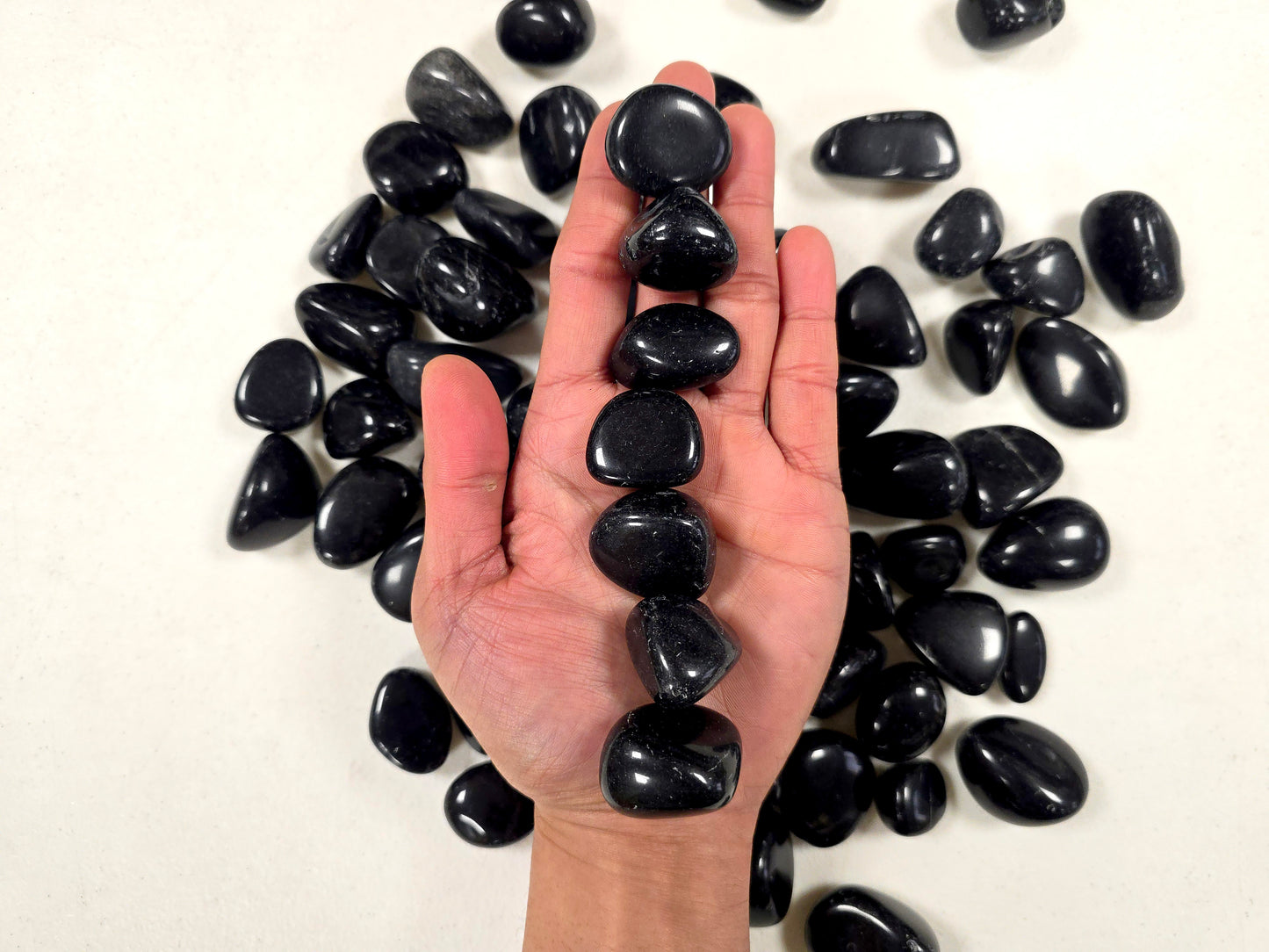 Tumbled Black Obsidian Stones 0.5" to 1.5"