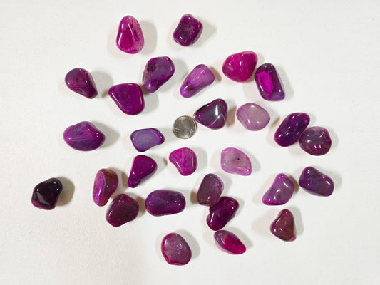 Tumbled Pink Agate Crystal Stones Bulk